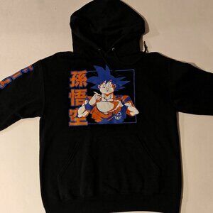 Dragon Ball Z Hoodie Men's Size M Graphic Sweatshirt Goku Anime Black Fleece